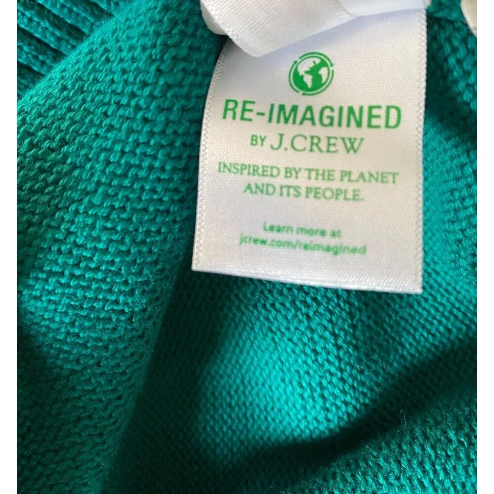 J. Crew Heritage Cotton Crewneck Sweater Teal Blue Green NWOT Men’s Size S